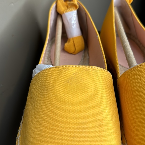 J Crew Yellow Canvas Classic Espadrilles Ankle Tie Flats Size 10.5 - Picture 4 of 9